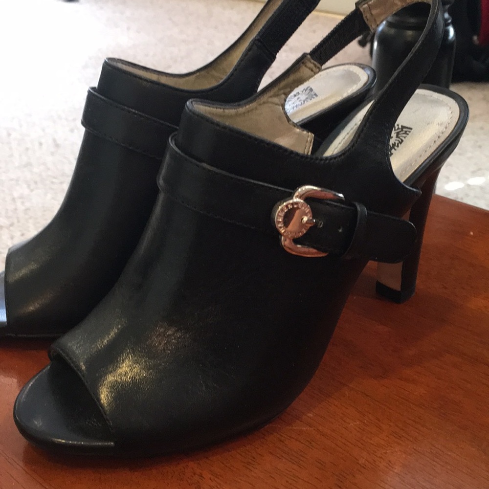 Cute black high heeled sandals